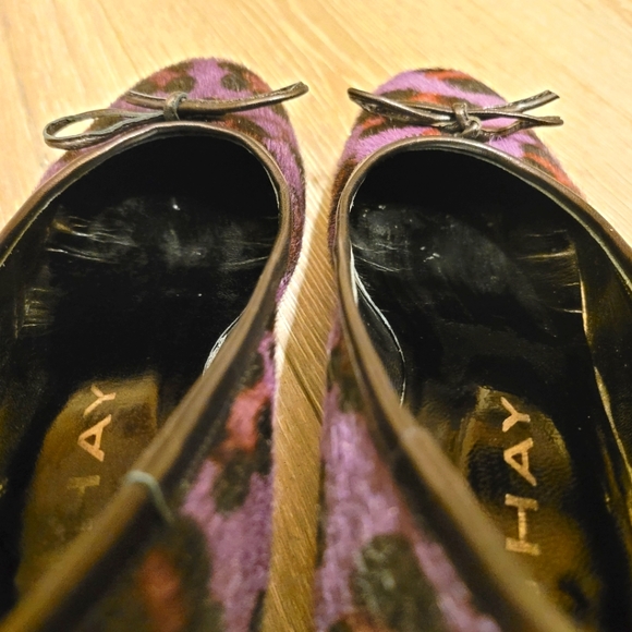 Jhay | Calf Hair | Leopard Print | Purple/Black/Brown | Kitten Heel | Size 6 - Picture 10 of 13